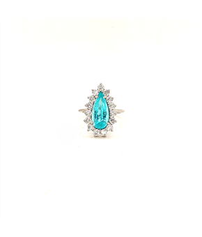 Anel Turmalina Para�ba e Diamantes