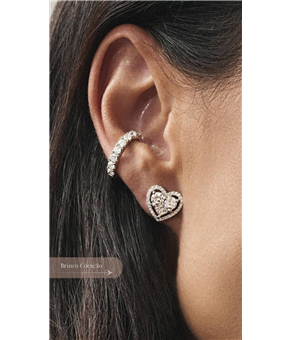 Brinco Cora��o de Diamantes