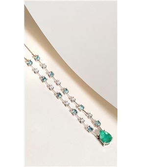 Colar Esmeralda, Turmalina Para�ba e Diamantes